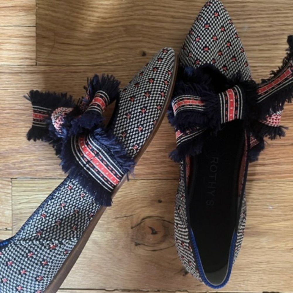 Rothys coral dot Mary Janes